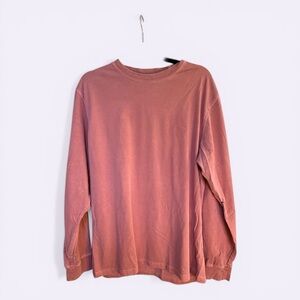 Territory Ahead Men's Size Medium Cotton Long Sleeve Crew Neck tee Dusty Rose